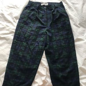 Vintage Plaid Cropped Pants